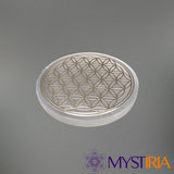 Fleur de Vie Sélénite décorative rechargeant pendules, géométrie sacré