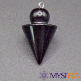 Pendule Cône Obsidienne Noire pour radiesthésie et pour protection énergétique