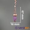 Dimensions du pendule en améthyste : 67 mm x 16 mm - Mystiria
