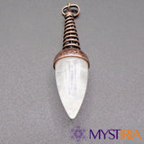 Pendule goutte d’eau en cristal de roche et laiton - Mystiria