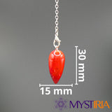 Dimensions pendule goutte d'eau jaspe rouge : 30 mm x 15 mm – pierre naturelle
