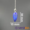 Dimensions du pendule en Lapis Lazuli – 30 mm x 15 mm en forme de goutte d'eau