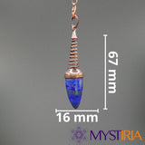 Dimensions pendule lapis lazuli : 67 mm x 16 mm - Mystiria