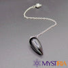 Pendule divinatoire en Obsidienne Noire avec chaîne – Mystiria