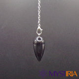 Pendule de radiesthésie suspendu – Obsidienne Noire Mystiria