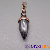 Pendule goutte d’eau en obsidienne noire et laiton - Mystiria