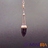 Pendule vertical en obsidienne noire - spirale en laiton