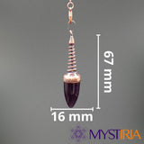 Dimensions pendule obsidienne noire : 67 mm x 16 mm - Mystiria
