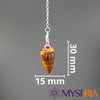 Dimensions du pendule goutte d'eau en Œil de Tigre – 30 mm x 15 mm