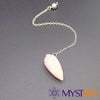 Pendule divinatoire en Quartz Rose avec chaîne – Mystiria