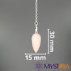 Dimensions du pendule en Quartz Rose – 30 mm x 15 mm