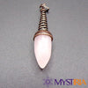 Pendule goutte d’eau en quartz rose et laiton - Mystiria