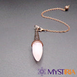 Pendule de radiesthésie goutte d’eau - pierre naturelle quartz rose