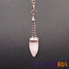Pendule vertical quartz rose - spirale en laiton