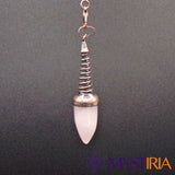 Pendule vertical quartz rose - spirale en laiton