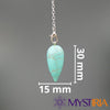Dimensions du pendule goutte d'eau en Turquoise – 30 mm x 15 mm