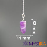 Dimensions pendule hexagonal améthyste – 32 mm x 11 mm – Mystiria