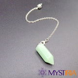 Pendule de radiesthésie aventurine verte pierre naturelle – Mystiria vue latérale