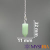 Dimensions pendule hexagonal aventurine verte – 32 mm x 11 mm – Mystiria
