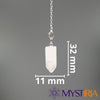Dimensions du pendule hexagonal en cristal de roche 32 mm x 11 mm - Mystiria