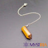 Pendule divinatoire Œil de Tigre avec chaîne argentée - Mystiria