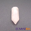 Pendule hexagonal en Quartz Rose vu de face - Mystiria