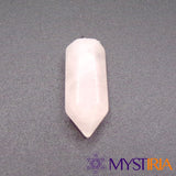 Pendule hexagonal en Quartz Rose vu de face - Mystiria