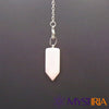Pendule divinatoire Quartz Rose suspendu verticalement - Mystiria