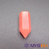 Pendule hexagonal en tourmaline melon d’eau naturelle pour guérison émotionnelle