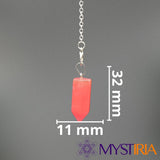 Dimensions du pendule hexagonal en tourmaline pastèque 32 mm x 11 mm - Mystiria