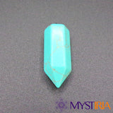 Pendule hexagonal en Œil de Tigre brut vu de face - Mystiria