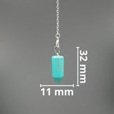 Dimensions pendule hexagonal en Œil de Tigre - 32mm x 11mm - Mystiria