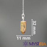 Dimensions pendule hexagonal Unakite 32mm x 11mm Mystiria