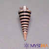 Pendule métal anneaux vu de face en cuivre antique – Mystiria