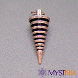 Pendule métal anneaux vu de face en cuivre antique – Mystiria