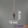 Dimensions pendule métal anneaux cuivre – 35 mm x 15 mm – Mystiria
