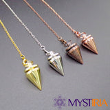 Pendule divinatoire cône avec chaîne cuivre - Mystiria