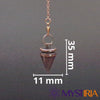 Dimensions pendule cône cuivre : 28 mm x 15 mm - Mystiria"