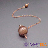 Pendule divinatoire métal témoin avec chaîne en cuivre - Mystiria