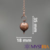 Dimensions pendule témoin cuivre : 35 mm x 18 mm - Mystiria