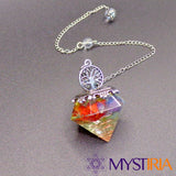 Pendule Orgonite 7 Chakras, amplificateur vibratoire pour purifier les blocages énergétiques et favoriser une circulation fluide des énergies.