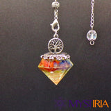 Pendule Orgonite 7 Chakras, pierre d’harmonisation pour équilibrer le corps, l’esprit et stimuler l’énergie vitale en radiesthésie.