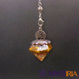 Pendule Orgonite Œil de Tigre, outil de protection et de clarté pour favoriser la prise de conscience et repousser les mauvaises intentions.