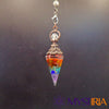 Pendule Pierre 7 Chakras, amplificateur de vibrations pour développer votre intuition et améliorer vos séances de radiesthésie.