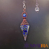 Pendule Pierre Lapis Lazuli, outil vibratoire pour développer la finesse d’esprit, l’ingéniosité et apporter une communication fluide.
