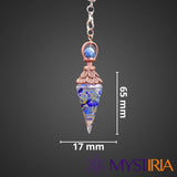 Pendule Pierre Lapis Lazuli, pierre de bien-être et de joie pour diffuser une énergie positive, stimuler la créativité et renforcer la confiance en soi.