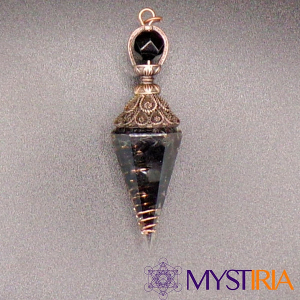 Pendule Pierre Obsidienne Noire, pierre semi-précieuse protectrice pour éloigner les énergies négatives et sécuriser votre pratique en radiesthésie.