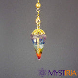Pendule Reiki 7 Chakras, amplificateur vibratoire pour dynamiser l’aura, élever les fréquences spirituelles et optimiser l’équilibre émotionnel.