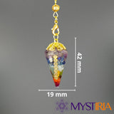 Pendule Reiki 7 Chakras, pendule divinatoire pour travailler sur l’équilibre global du corps et de l’esprit grâce aux vibrations des pierres naturelles.