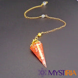 Pendule Reiki Agate Rouge, outil de radiesthésie puissant pour harmoniser les énergies et améliorer la concentration.